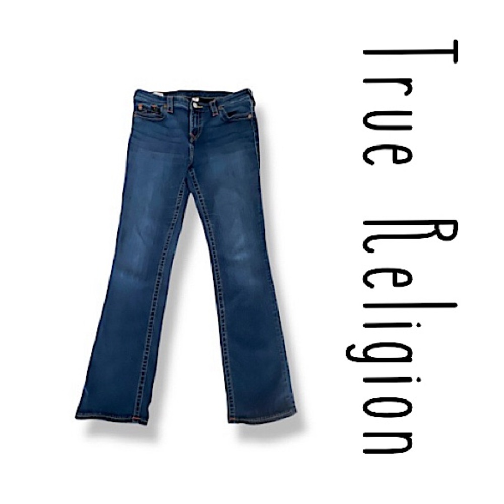 True Religion Becca Womens Size 24 Jeans Mid Rise Dark Wash GUC!